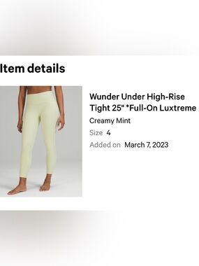 lululemon athletica Mint Green Leggings